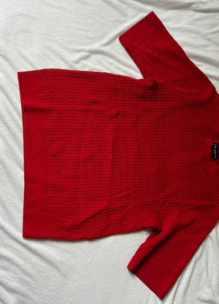 Rode dunne trui/ dik shirt korte mouw, merk: C&A, staat: Nieuw met prijskaartje, maat: M / 38 / 10, € 26,00, € 28,00 inclusief Kopersbescherming