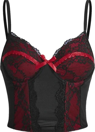 Rode crop top lingerie top y2k, merk: Vintage Dressing, staat: Heel goed, € 17,00, € 18,55 inclusief Kopersbescherming