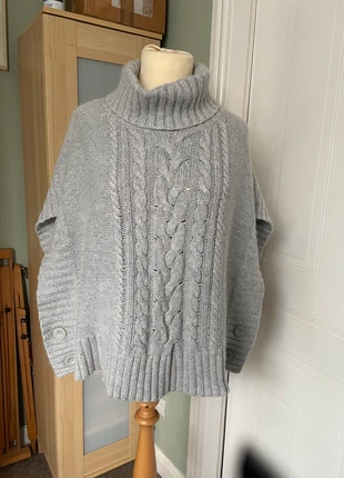 Monsoon grey poncho 16/18, brand: Monsoon, condition: Good, size: One size, £6.50, £7.53 includes Buyer Protection