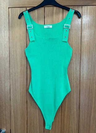 Green Knit Bodysuit, brand: NO LABEL, condition: Good, size: M / UK 12-14, £2.50, £3.33 includes Buyer Protection