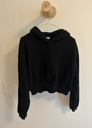 Pullover Hoodie cropped oversize schwarz, marke: C&A, zustand: Sehr gut, größe: M / 38 / 10, 5,00 €, 5,95 € inklusive Vinted-Käuferschutz