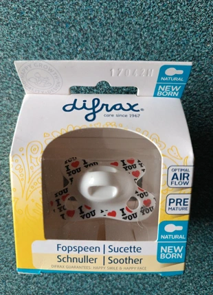 Fopspeen New Born - Difrax - I Love You, merk: Difrax, staat: Nieuw met prijskaartje, € 1,50, € 2,28 inclusief Kopersbescherming