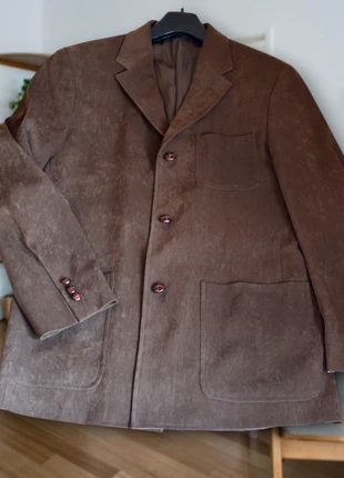 Blazer de piel marrón tipo ante - Cortefiel en perfecto estado, marca: Cortefiel, estado: Muy bueno, tamaño: L, 10,00 €, 11,20 € Protección al comprador incluida