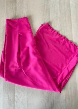 Pantalon Large Palazzo Fluide | Rose Fushia Vif Satiné Taille Haute | Taille S/M, brand: Vintage Dressing, condition: Very good, size: M / 38 / 10, €5.00, €5.95 includes Buyer Protection