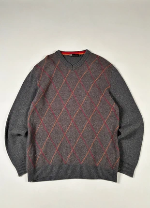 Pull vintage à motif losange col en V  Bush Intelligent wear / V neck knit pattern, marke: Vintage Dressing, zustand: Sehr gut, größe: M, 20,00 €, 21,70 € beinhaltet Vinted-Käuferschutz Pro