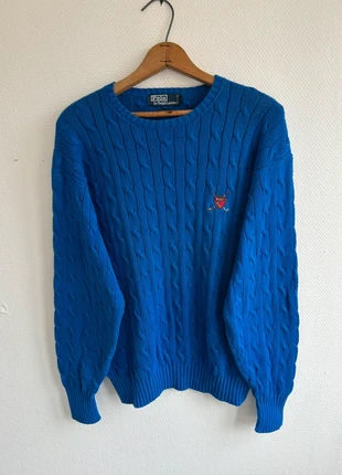Pull Torsadé Ralph Lauren Bleu 📏 M, merk: Ralph Lauren, staat: Heel goed, maat: M, € 39,00, € 41,65 inclusief Kopersbescherming Pro