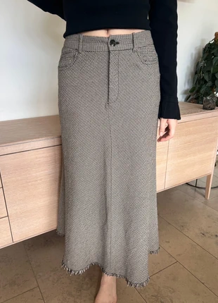 Lange bruin-beige rok van Mango in perfecte staat, merk: Mango, staat: Heel goed, maat: S / 36 / 8, € 14,00, € 15,40 inclusief Kopersbescherming