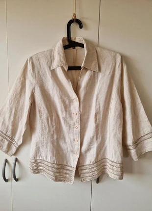 Chemise en lin, marca: Lin, estado: Muito bom, tamanho: M / 38 / 10, €8.00, €9.10 inclui Proteção do Comprador