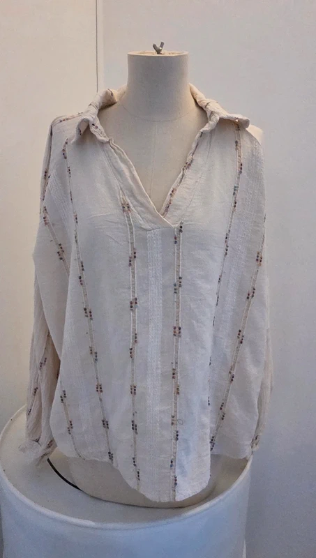 Blouse bohème en coton – fabriquée en Italie – Taille unique