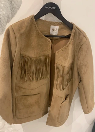 Veste Camel en daim avec franges M&S Mode, marca: M&S Mode, estado: Muy bueno, tamaño: M / 38 / 10, 18,00 €, 19,60 € Protección al comprador incluida