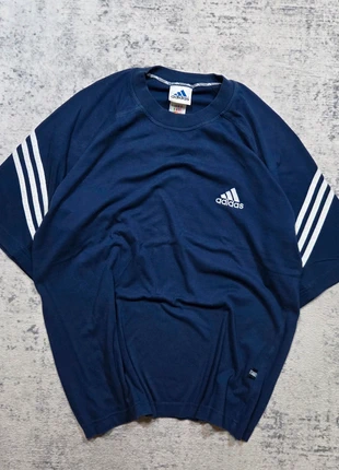 👕 T-shirt Vintage Adidas Bleu Marine Logo Brodé 3 Bandes Taille L, brand: adidas, condition: Very good, size: L, €34.95, €37.40 includes Buyer Protection Pro