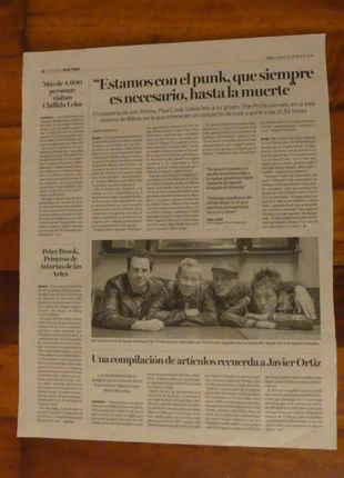 Recorte prensa música Paul Cook Sex Pistols The Proffessionals, brand: Sex Pistols, condizioni: Buone, €3.00, €3.85 include la Protezione acquisti
