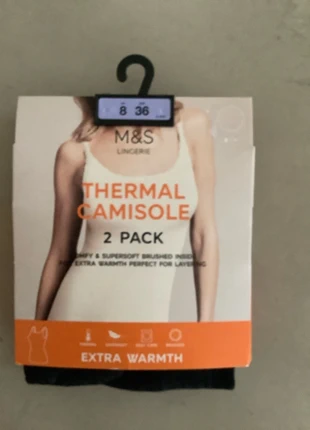 Ladies 2 pack Thermal Camisole vests size 8 black/ grey, brand: Marks & Spencer, condition: New with tags, size: S / 8, £10.00, £11.20 includes Buyer Protection