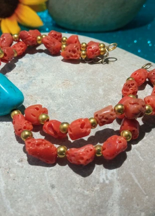 🔥 Bracciale Vintage Corallo rosso sardonico e Turchese, marque: Vintage Chic, état: Très bon état, 59,99 €, 63,69 € Protection acheteurs incluse