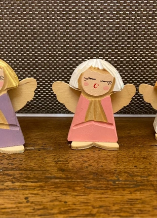 Adorable lot de 3 petits anges de noël artisanal en bois, brand: Vintage, condizioni: Ottime, €4.50, €5.43 include la Protezione acquisti