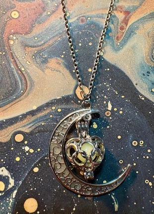 Glow in the Dark Crescent Moon Necklace | Alloy Pendant | Witchy Gothic Jewellery, condition: New with tags, £5.50, £6.48 includes Buyer Protection Pro