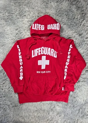 Sweat à capuche rouge Lifeguard New York City vintage USA style années 2000 L homme, marque: Vintage Dressing, état: Bon état, taille: L, 12,00 €, 13,30 € Protection acheteurs (Pro) incluse