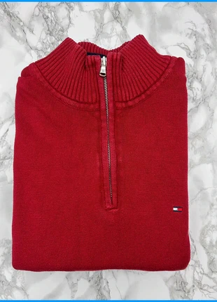 Sweat/Pull 1/4 Zip, Halfzip Tommy Hilfiger Rouge/ Col camionneur / Logo brodé / Taille XL Homme, marca: Tommy Hilfiger, estado: Muy bueno, tamaño: XL, 35,00 €, 37,45 € Protección al comprador incluida
