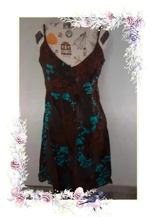 Robe d'été à bretelles fines marron chocolat et turquoise etam taille 42, marke: Etam, zustand: Sehr gut, größe: XL / 42 / 14, 5,00 €, 5,95 € inklusive Vinted-Käuferschutz