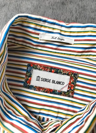 serge blanco chemise à rayures multicolores homme, coton, col classique (M), marque: Serge Blanco, état: Neuf sans étiquette, taille: M, 18,00 €, 19,60 € Protection acheteurs incluse
