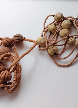 Bohemian layering ceramic bead beaded flapper length necklace wood clay x2, brand: NO LABEL, condition: Good, £2.50, £3.33 includes Buyer Protection Pro