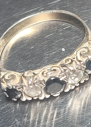 Stunning Antique Edwardian Gilded Silver White and Blue Sapphire Ring Size L, brand: Stunning Antique Edwardian Gilded Silver White and, condition: Good, size: 16.5 mm / L½, £39.99, £42.69 includes Buyer Protection Pro