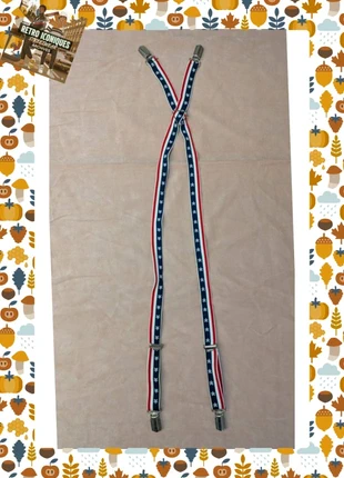 bretelles vintage tricolores étoiles rétro unisexe, marca: Vintage Dressing, estado: Bueno, 6,00 €, 7,00 € Protección al comprador Pro incluida