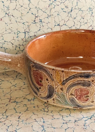 Plat en Terre Cuite Vintage Ancien - Décor Floral Peint Main - Style Vallauris, zustand: Gut, 5,00 €, 5,95 € inklusive Vinted-Käuferschutz