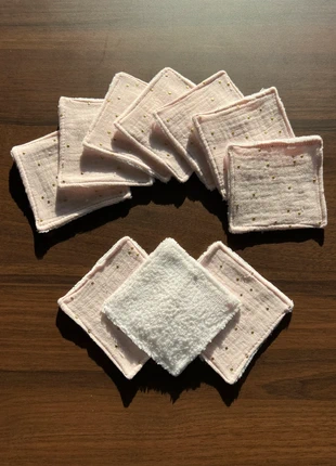 Carrés cotons lavables démaquillants, marque: Fait Main, état: Neuf avec étiquette, 9,50 €, 10,68 € Protection acheteurs (Pro) incluse