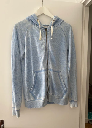 Sweat short à capuche bleu clair effet délavé, marca: Atmosphere, estado: Muy bueno, tamaño: M / 38 / 10, 5,00 €, 5,95 € Protección al comprador incluida