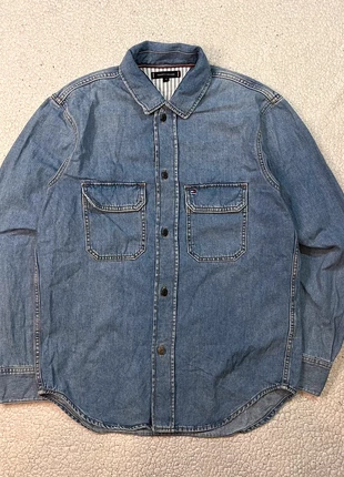 Tommy Hilfiger Vintage camicia di jeans overshirt, uomo XS o S - denim blu chiaro/azzurro, marca: Tommy Hilfiger, estado: Nuevo sin etiquetas, tamaño: XS, 15,00 €, 16,45 € Protección al comprador incluida