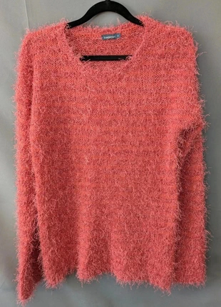 Pull duveteux rouge orangé In Extenso taille M – effet poilu doux et festif, marca: In Extenso, estado: Bom, tamanho: M / 38 / 10, €8.00, €9.10 inclui Proteção do Comprador