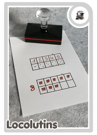 🚂 Tampon grille décomposition nombre jusqu’à 10, état: Très bon état, 6,90 €, 7,95 € Protection acheteurs (Pro) incluse