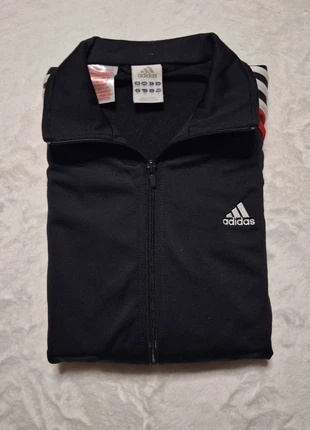 Veste Adidas noir vintage zippée logo blanc - Taille 16 ans, merk: adidas, staat: Heel goed, maat: 16 jaar / 176 cm, € 8,00, € 9,10 inclusief Kopersbescherming