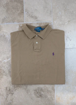 Polo Ralph Lauren - Homme L custom fit - Marron logo violet - Coton piqué, marke: Ralph Lauren, zustand: Sehr gut, größe: L, 28,00 €, 30,10 € beinhaltet Vinted-Käuferschutz Pro