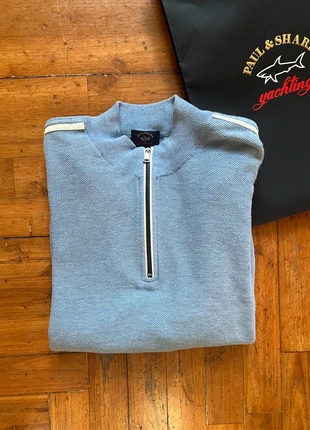 Jersey de punto Paul & Shark hombre half zip cardigan media cremallera azul talla M, marca: Paul & Shark, estado: Nuevo sin etiquetas, tamaño: M, 90,00 €, 95,20 € Protección al comprador incluida