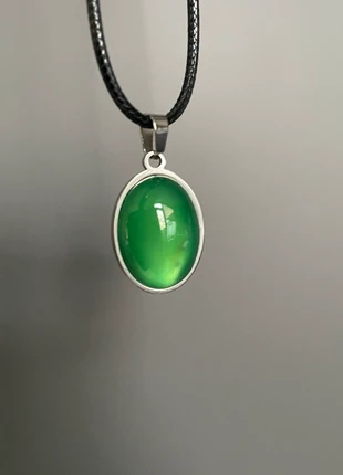 Green Agate stainless steel pendant necklace, état: Neuf sans étiquette, 5,00 €, 5,95 € Protection acheteurs incluse