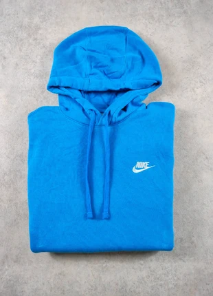 Sweat à capuche Nike club fleece logo brodé - bleu - Taille M, marque: Nike, état: Très bon état, taille: M, 14,00 €, 15,40 € Protection acheteurs incluse