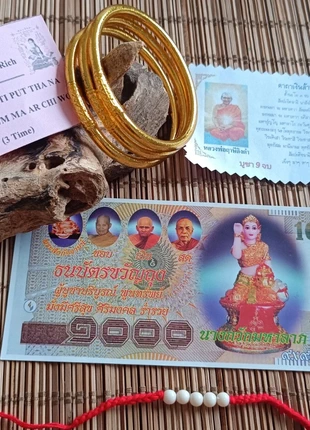 Lot de 3 joncs bouddhistes dorés avec mantras taille M 🎁 idee cadeau noel 🇹🇭 de Thailande, marque: Thaïlande, état: Neuf sans étiquette, 30,00 €, 32,20 € Protection acheteurs incluse