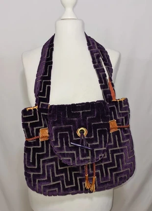 Sac à main artisanal en velours violet inspiration Art Déco des années 2000, merk: Marie Giulia, staat: Heel goed, € 25,00, € 26,95 inclusief Kopersbescherming Pro