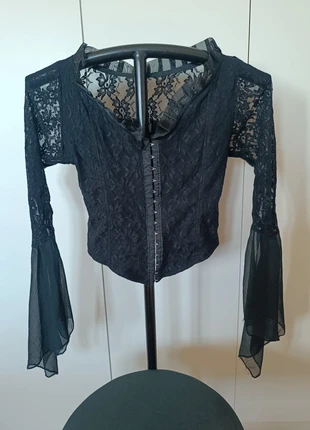 Top gótico con encaje y mangas acampanadas, marque: Touch Me, état: Très bon état, taille: Taille unique, 20,00 €, 21,70 € Protection acheteurs incluse