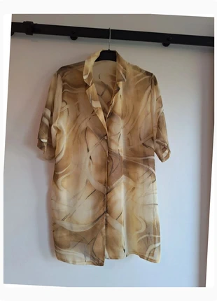 437. Chemise fluide motifs abstraits tons beige T3, zustand: Sehr gut, größe: L / 40 / 12, 5,00 €, 5,95 € beinhaltet Vinted-Käuferschutz Pro