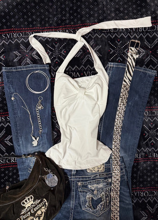 y2k white halter top, marque: Vintage Dressing, état: Très bon état, taille: S / 36 / 8, 20,00 €, 21,70 € Protection acheteurs incluse