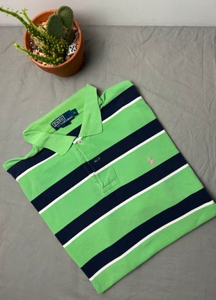 Polo Ralph Lauren Vert à Rayure Bleu Blanche L, marque: Ralph Lauren, état: Satisfaisant, taille: L, 10,00 €, 11,20 € Protection acheteurs incluse