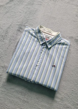 Chemise Tommy Hilfiger à Rayures Bleu / Jaune Taille L Homme Logo Brodé Tommy Très Bon État, marca: Tommy Hilfiger, estado: Muy bueno, tamaño: L, 13,99 €, 15,39 € Protección al comprador incluida