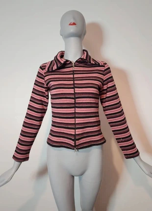 Vintage y2k made in italy double zip striped top, brand: y2k, condition: Very good, size: M / 10, £15.00, £16.45 includes Buyer Protection