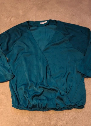 Blouse fluide Promod bleu canard – Taille 42 (L), merk: Promod, staat: Heel goed, maat: L / 40 / 12, € 3,90, € 4,80 inclusief Kopersbescherming