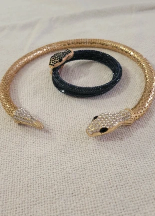 Parure serpent : collier doré et bracelet bleu, condition: Very good, €11.50, €12.78 includes Buyer Protection