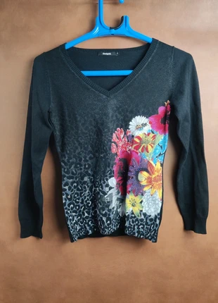 Pull Desigual Col en V – Femme – Taille S – Noir, marca: Desigual, estado: Muy bueno, tamaño: S / 36 / 8, 5,00 €, 5,95 € Protección al comprador incluida