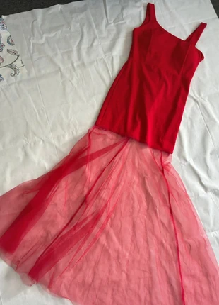 Red sexy gown mesh corset built in bra glam glamour cocktail black tie red carpet look 36, merk: glam look made in italy, staat: Heel goed, maat: S / 36 / 8, € 12,00, € 13,30 inclusief Kopersbescherming